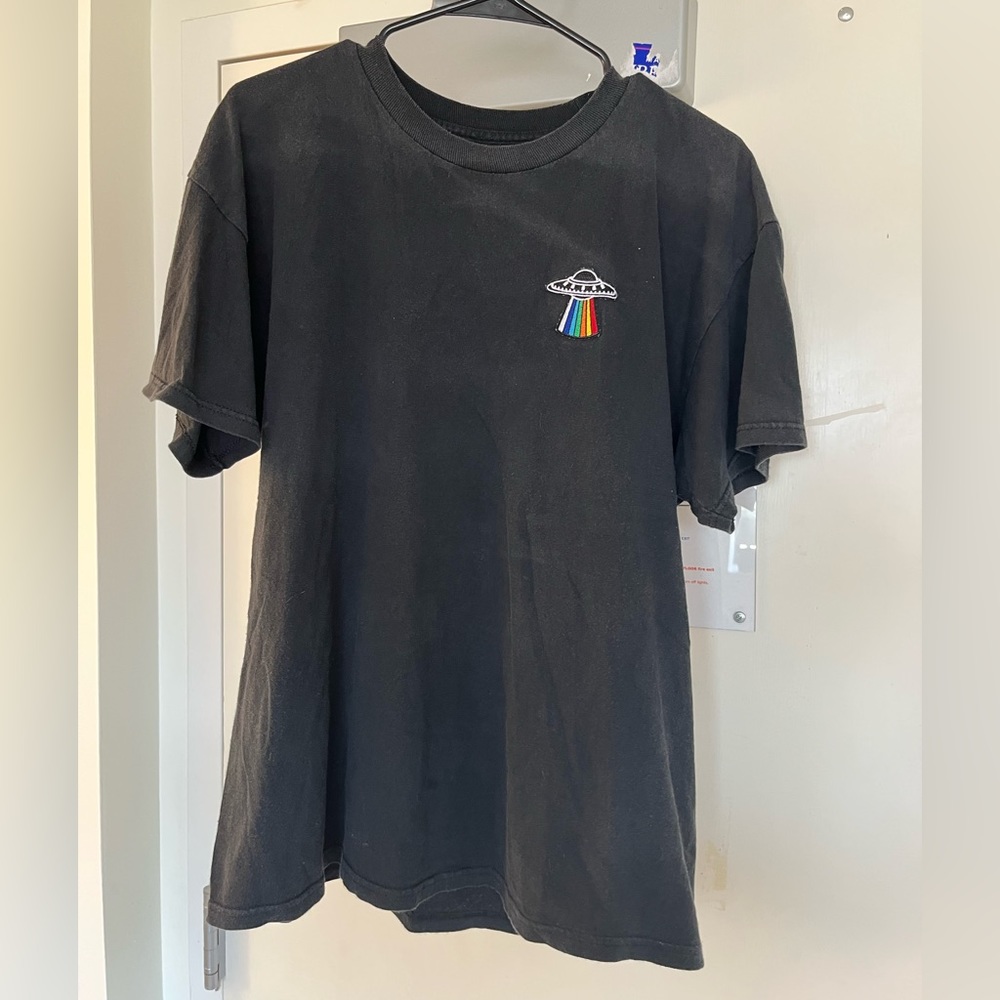 Black Retro Alien Spaceship Tee